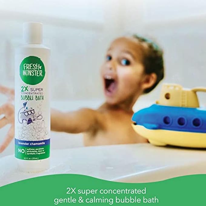 Fresh Monster Kids Foaming Bubble Bath | Hypoallergenic, Natural for Kids & Toddlers | Super Concentrated | Soothing Lavender Scent | Bath Time Essentials - Image 3